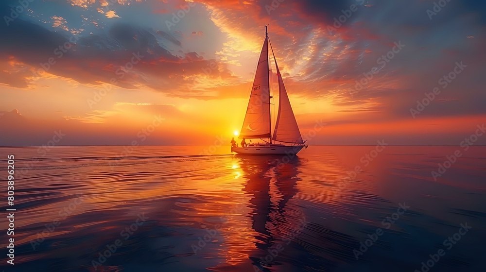 Sailing Bliss: Capturing the Magic of Dusk with Three Companions