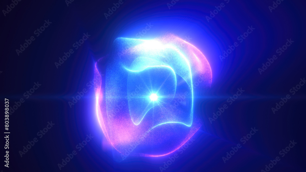 custom made wallpaper toronto digitalBlue purple energy magic sphere round high-tech digital ball core of light rays waves lines and energy particles. Abstract background