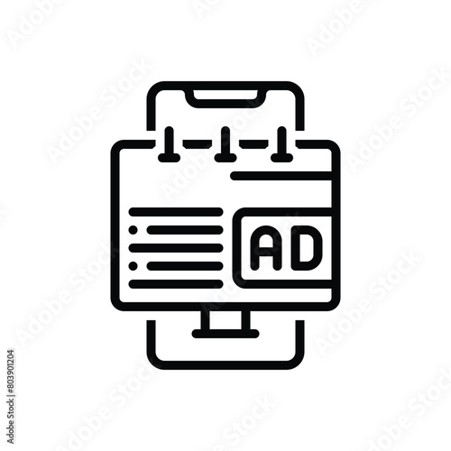 Black line icon for advertising © WEBTECHOPS