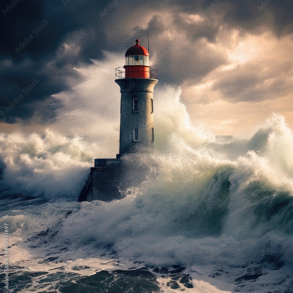 dramatic lighthouse in stormy weather dramatic lighthouse in stormy weather