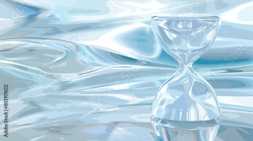 Crystal hourglass on light background style vector
