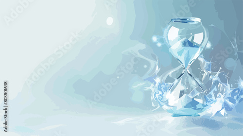 Crystal hourglass on light background style vector