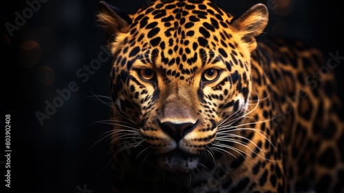 Powerful leopard with intense gaze