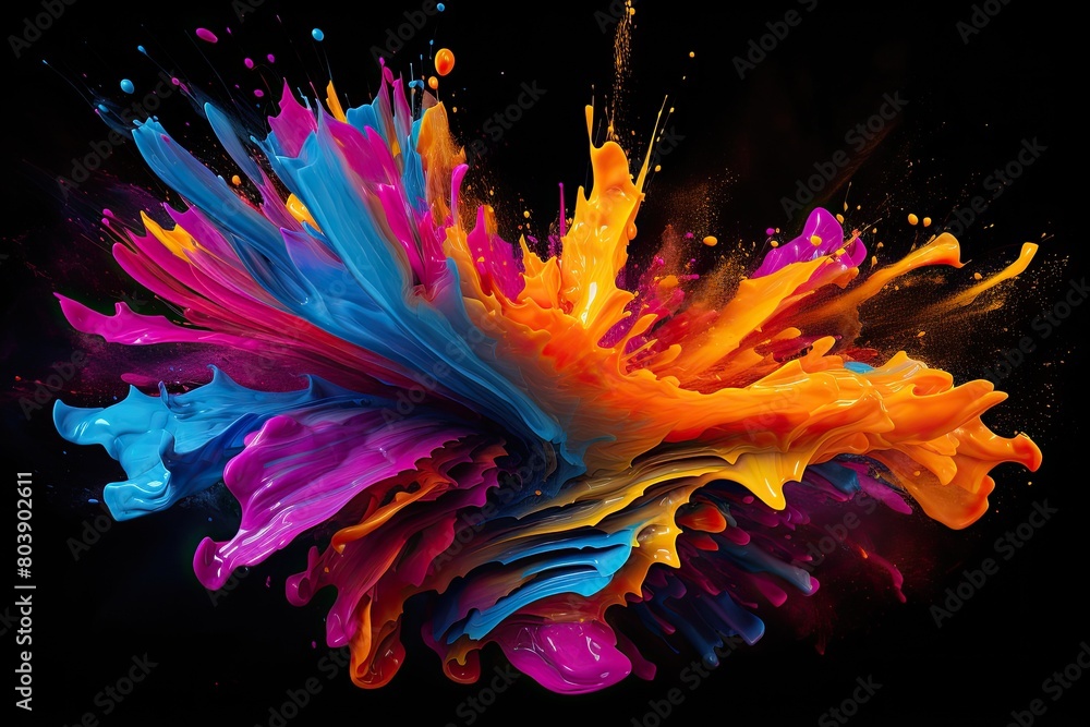 Obraz premium Vibrant abstract paint splash