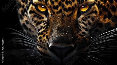 Close-up of a fierce leopard © Balaraw