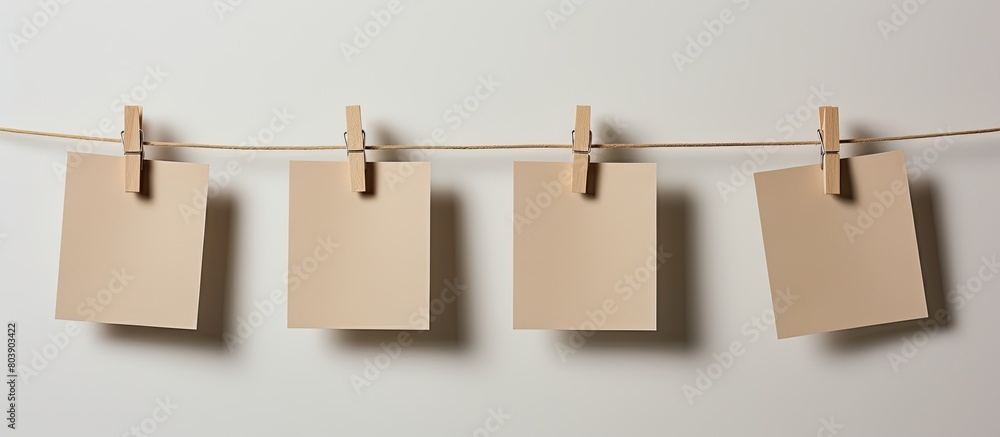 blank cards hanging on a clothesline blank cards hanging on a clothesline