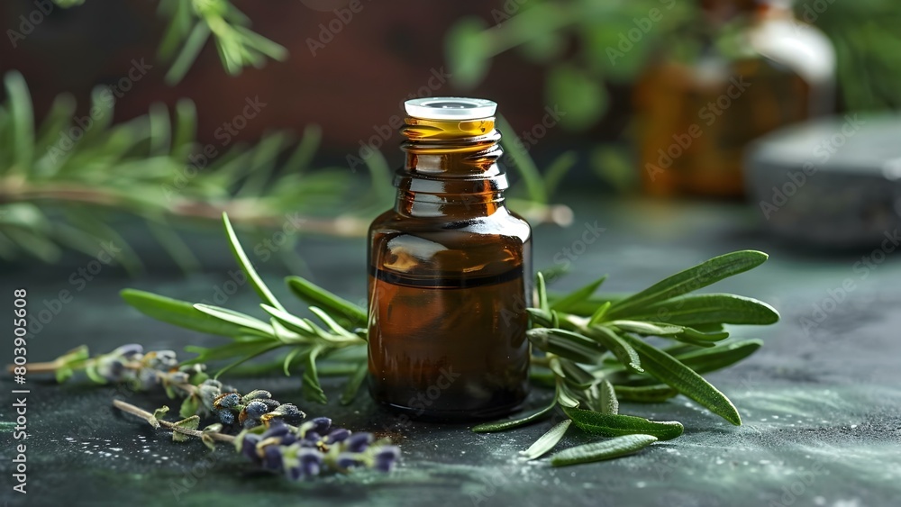 Organic essential oil in dark glass bottle with fresh leaves. Concept Natural Products, Aromatherapy, Green Living, Wellness Lifestyle, Fresh Ingredients Organic essential oil in dark glass bottle with fresh leaves. Concept Natural Products, Aromatherapy, Green Living, Wellness Lifestyle, Fresh Ingredients