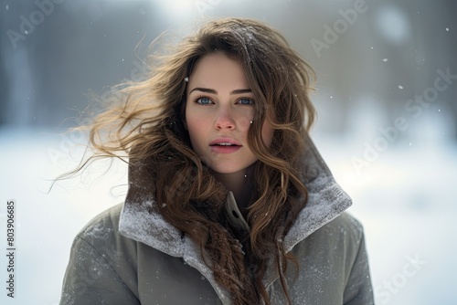 Captivating woman in winter coat © Balaraw