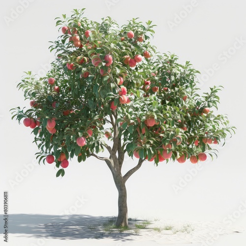 peach tree - separated on white background