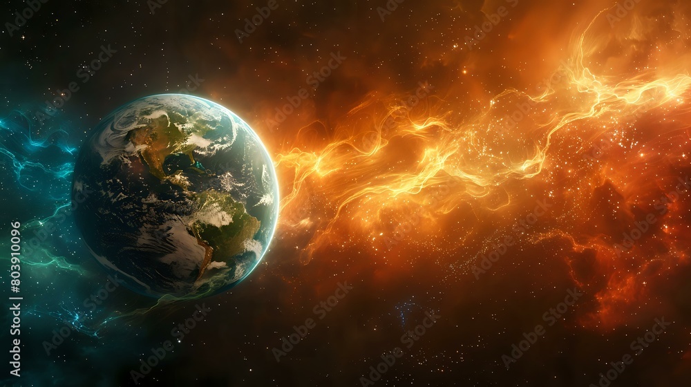 Fototapeta premium Embracing the Universe: A Stunning Depiction of Earth's Resilience