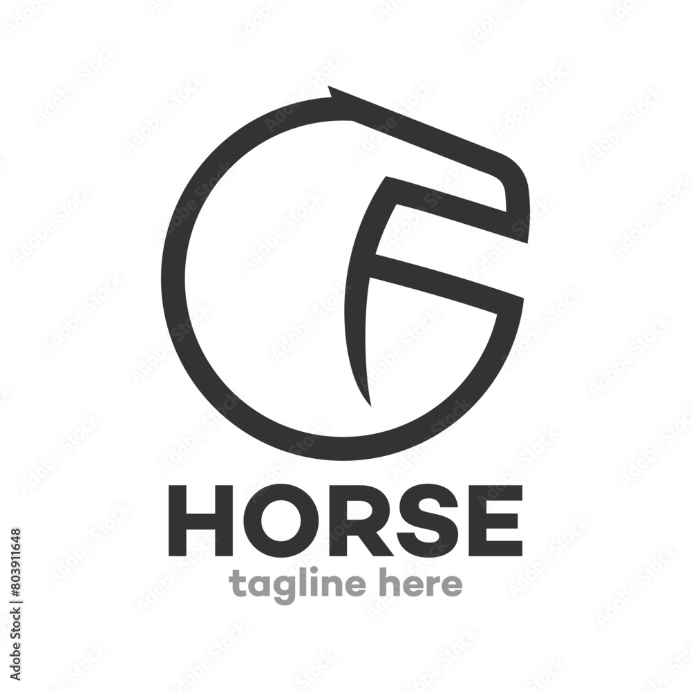 Horse letters F and G logo. Vector illustration Horse letters F and G logo. Vector illustration