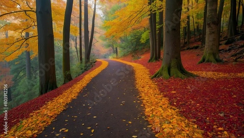 autumn in the forest  Autumn Tranquility Forest Path in Fall 