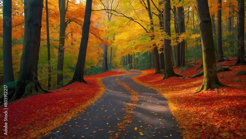 autumn in the woods  Autumn Tranquility Forest Path in Fall 