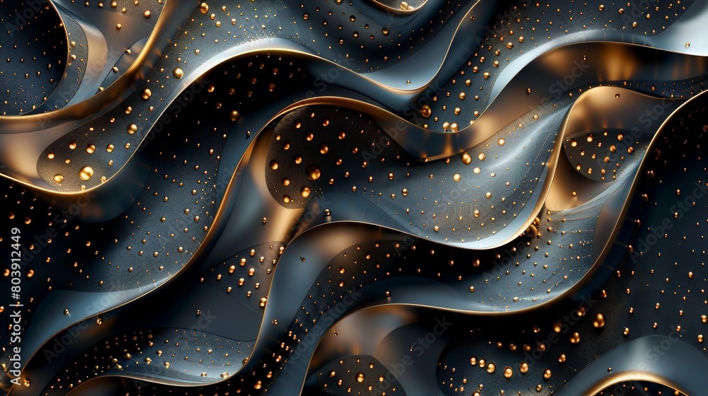 Blue and copper abstract waves with a metallic sheen. Blue and copper abstract waves with a metallic sheen.