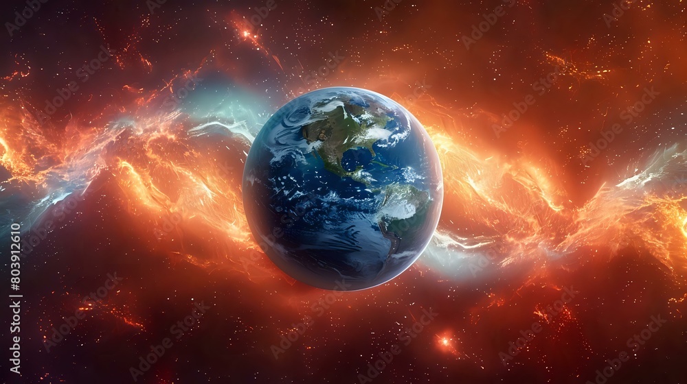 Obraz premium The Interconnectedness of Earth: A Stunning View in the Cosmic Expanse