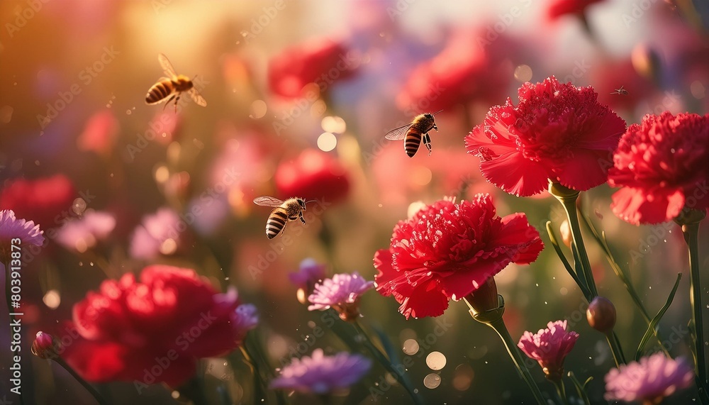 Red carnation detailed matte painting, in a field of flowers, bees buzzing, flower, nature, flowers, plant, garden, spring, pink, red, blossom, summer, bloom, beauty, flora, yellow, macro Red carnation detailed matte painting, in a field of flowers, bees buzzing, flower, nature, flowers, plant, garden, spring, pink, red, blossom, summer, bloom, beauty, flora, yellow, macro