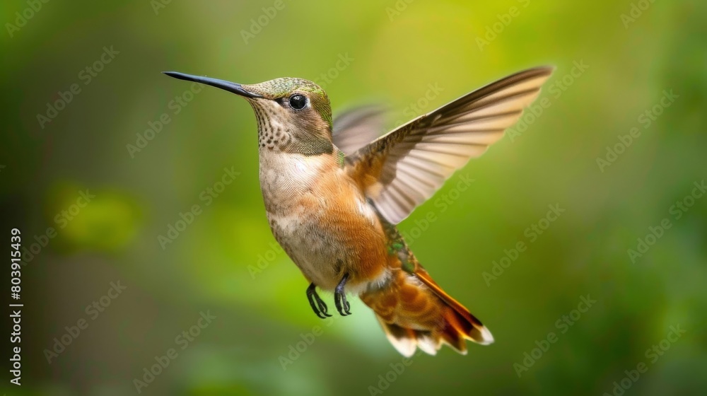 Fototapeta premium A hummingbird flying in the air