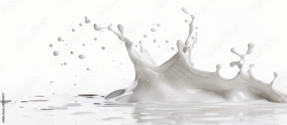 Abstract splash of white milk on white background