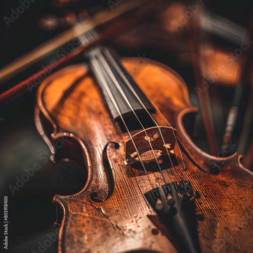 violin and bow, violin, ambience classic musical instrument, violin orchestra stock image, close-up violin music image background concept 