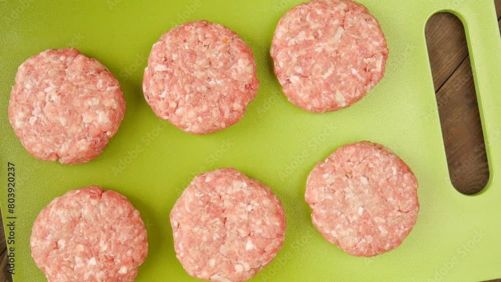 Pork meatballs on a cutting board. Pork meatballs on a cutting board.