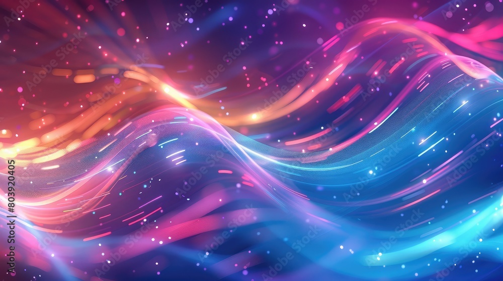 Abstract background of colorful light waves pulsating and intersecting, creating a dynamic and energetic atmosphere. Abstract background of colorful light waves pulsating and intersecting, creating a dynamic and energetic atmosphere.