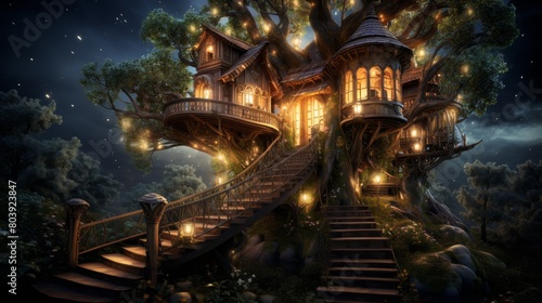 Magical Treehouse in Enchanted Forest © Media Srock