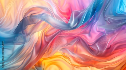 Smooth Gradient Translucency: Flowing Colors with Silky Texture, Vibrant Tones