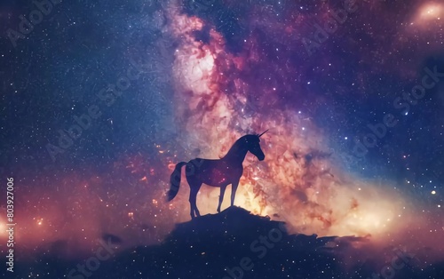 smearing a very cute unicorn with stars in front of the Milky Way galaxy