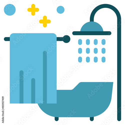 certain bathroom shower water clean bathtub flat style