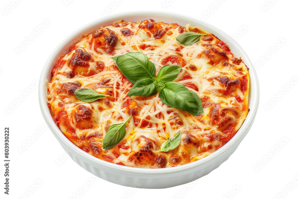 Italian dish in white bowl isolated on transparent background Italian dish in white bowl isolated on transparent background