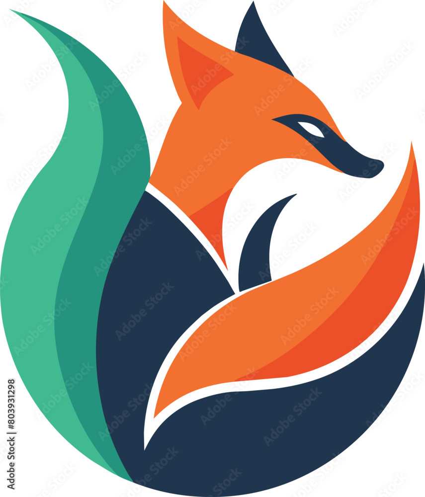 Obraz premium cute fox logo vector illustration