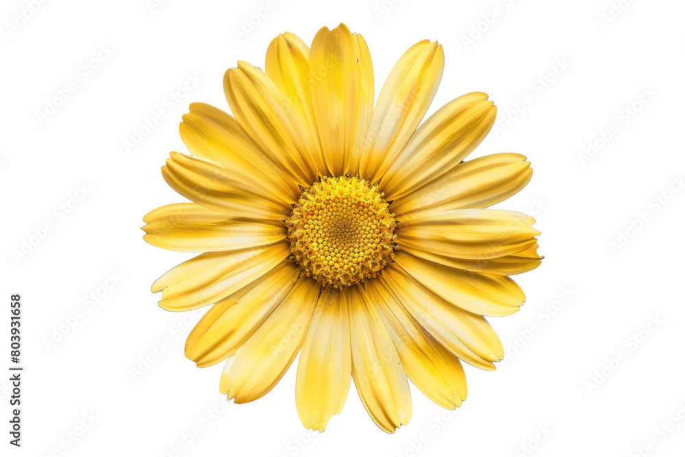 Yellow daisy flower isolated on transparent background