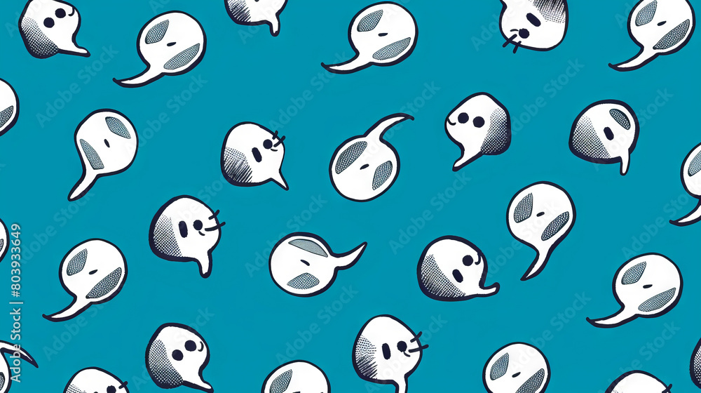 Abstract blue background with white circles and tails. Abstract blue background with white circles and tails.