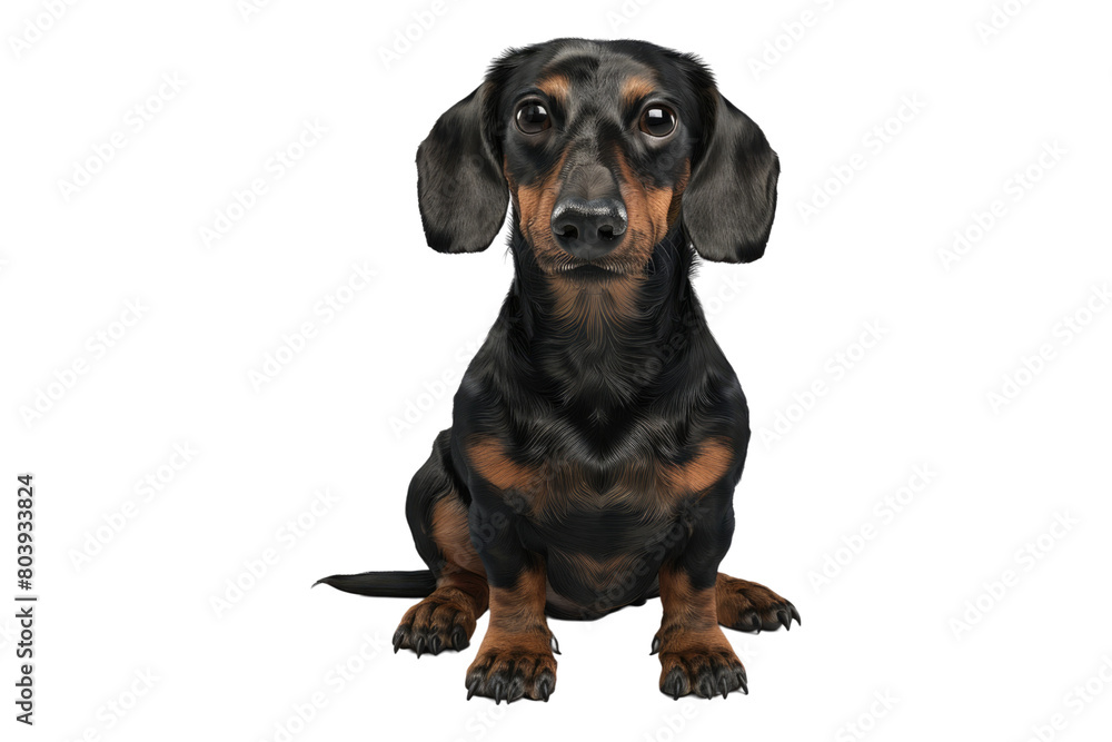 Dashing Dachshund isolated on transparent background