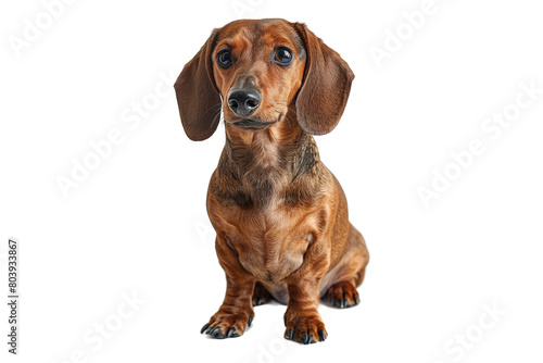 Dashing Dachshund isolated on transparent background