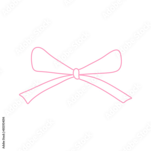 Hand drawn pink bow 