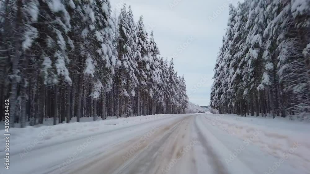 Time Lapse of POV Driving on a Snow-Covered Country Road in Sweden Time Lapse of POV Driving on a Snow-Covered Country Road in Sweden