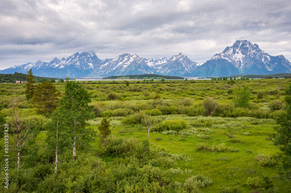 The Teton Range at Grand Teton National Park in Northwestern Wyoming The Teton Range at Grand Teton National Park in Northwestern Wyoming