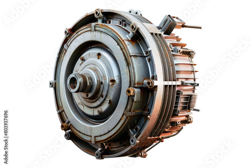 Electric motor isolated on transparent background