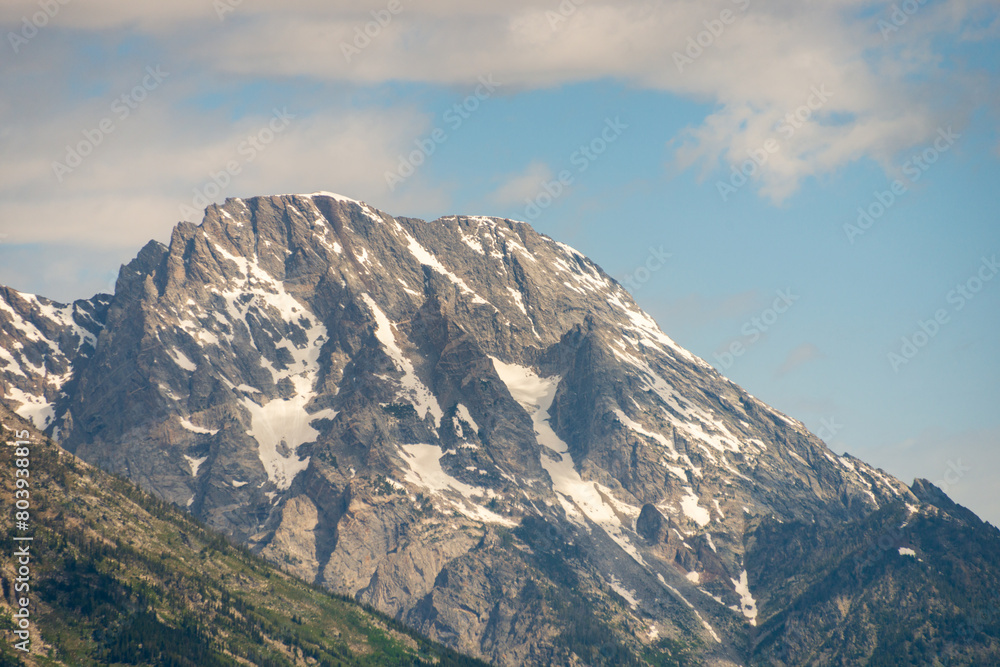 Snow-capped Mountains Landscape in Grand Teton National Park in Wyoming