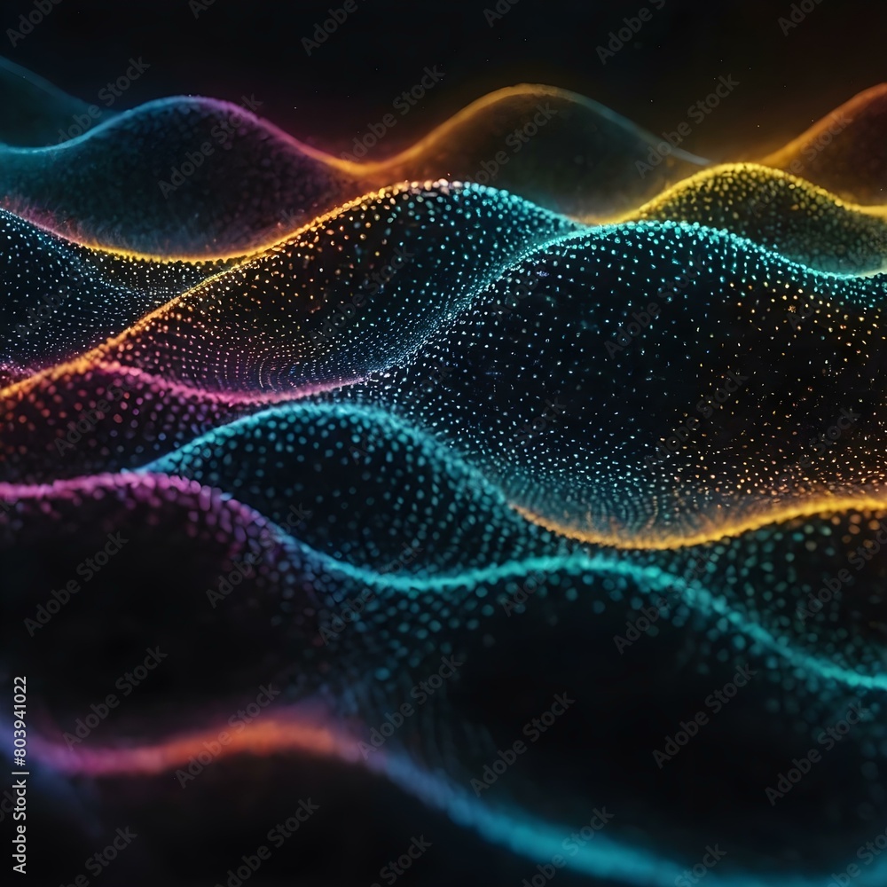 Dynamic Wave Motion: Hi-Tech Big Data Background Design for Brochures