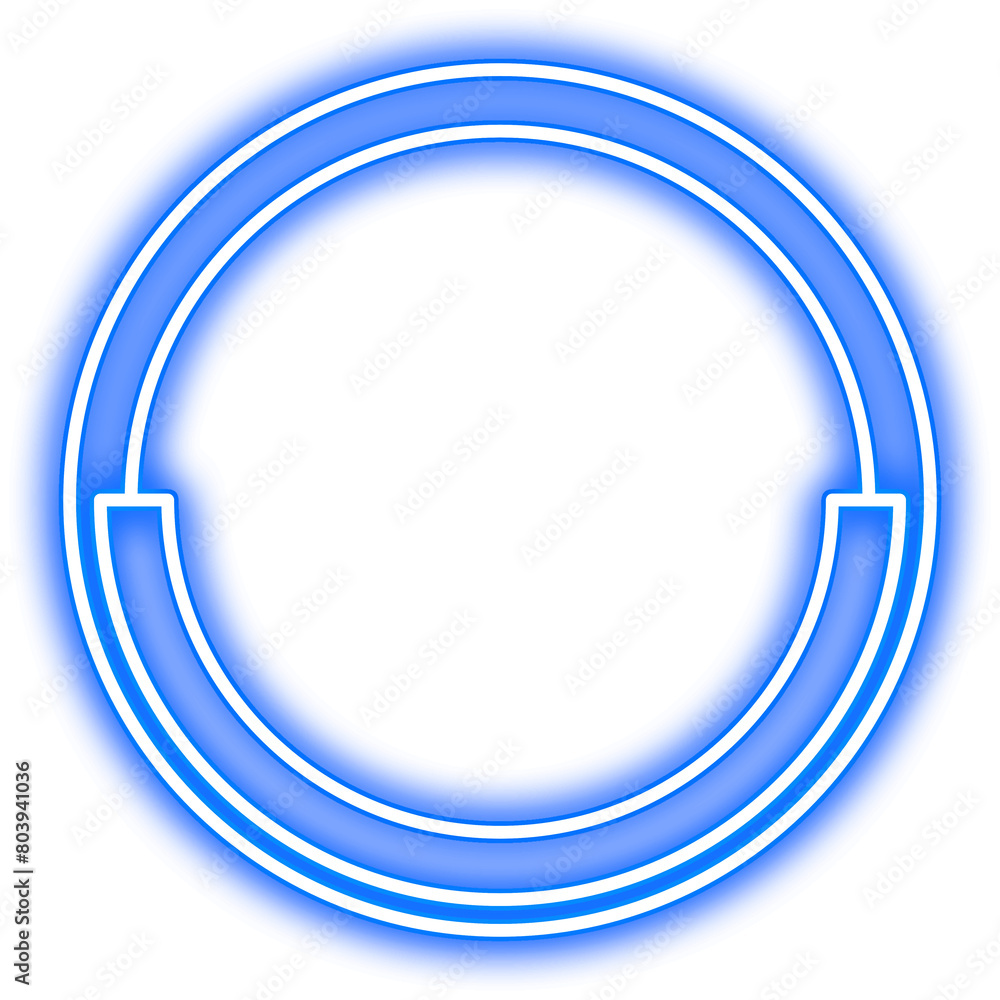 Glowing Neon Circle Emblem Logo Design Element Glowing Neon Circle Emblem Logo Design Element