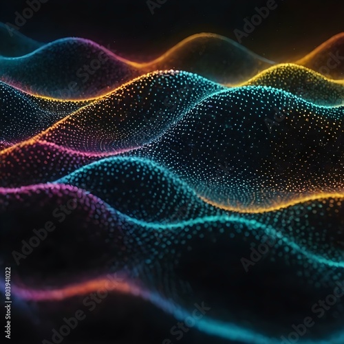 Dynamic Wave Motion: Hi-Tech Big Data Background Design for Brochures