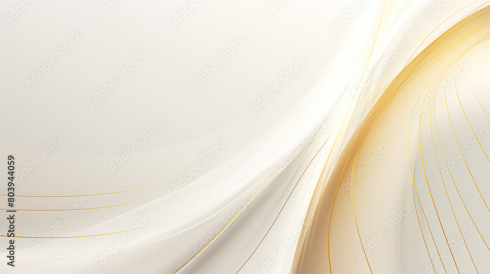 Fototapeta premium Contemporary Gold Wavy Lines On Light White Background