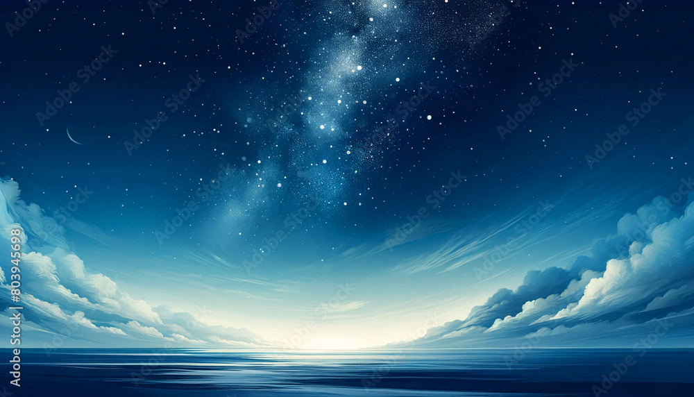 Ethereal Starry Sky in Blue and White Tones Ethereal Starry Sky in Blue and White Tones