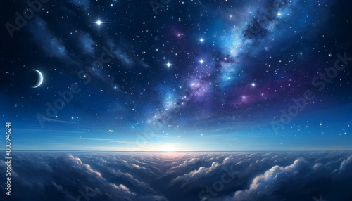 Vast Nebula and Star-Filled Night Sky