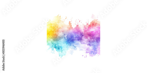 Watercolor splash  soft pastel color palette in the style of clipart on a white background