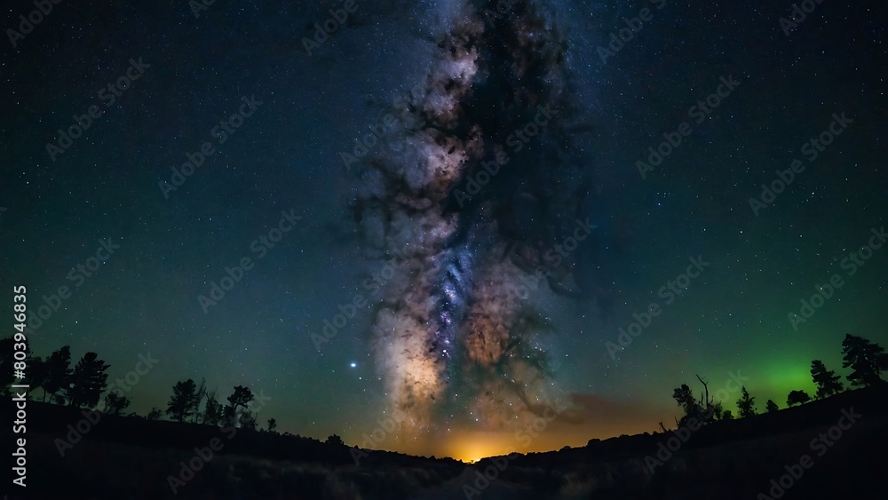 sunset in the forest Starry Night Celestial Symphony sunset in the forest Starry Night Celestial Symphony
