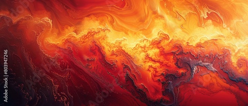 Swirling fiery tones of orange and red, inspired by a volcanic landscape