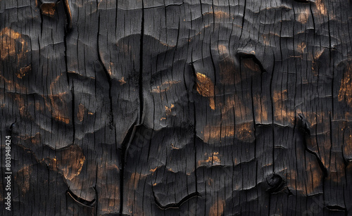 Charred Elegance: Burnt Wood Texture Background photo